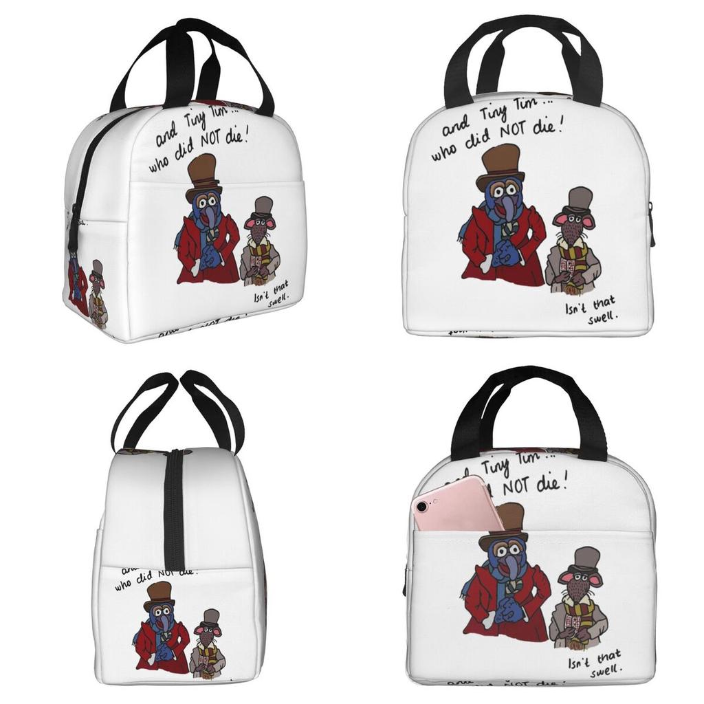 And Tiny Tim Who Did NOT Die Muppet Christmas Carol Insulated Lunch Bag for Kids School Cooler Thermal Food Box Tote Lunch Boxes