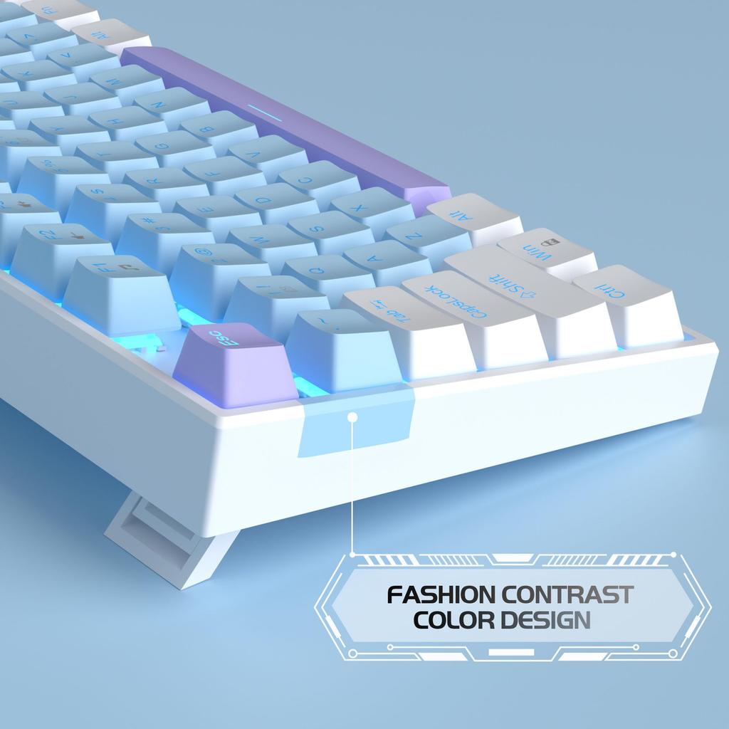 MageGee 75% Mechanical Gaming Keyboard, Blue Switch, LED Blue Backlight, 87 Keys, Compact TKL Wired Keyboard for Windows Laptop PC Gamers - BlueWhite