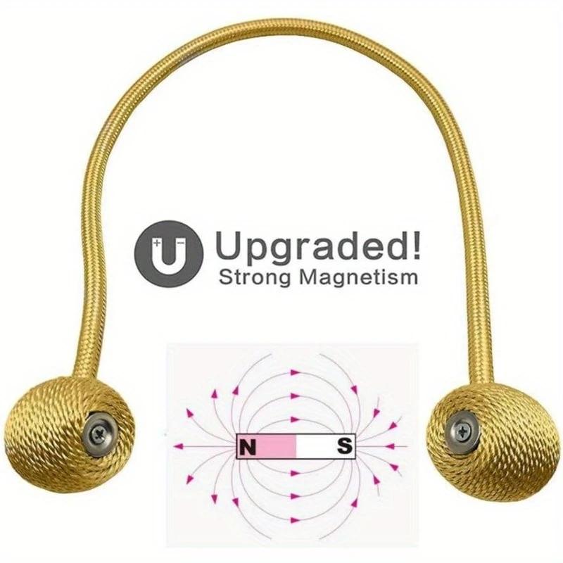 (2-piece Set) Magnetic Curtain Buckle, Simple and Stylish Headphone Magnetic Hook, No Need for Punching or Installation