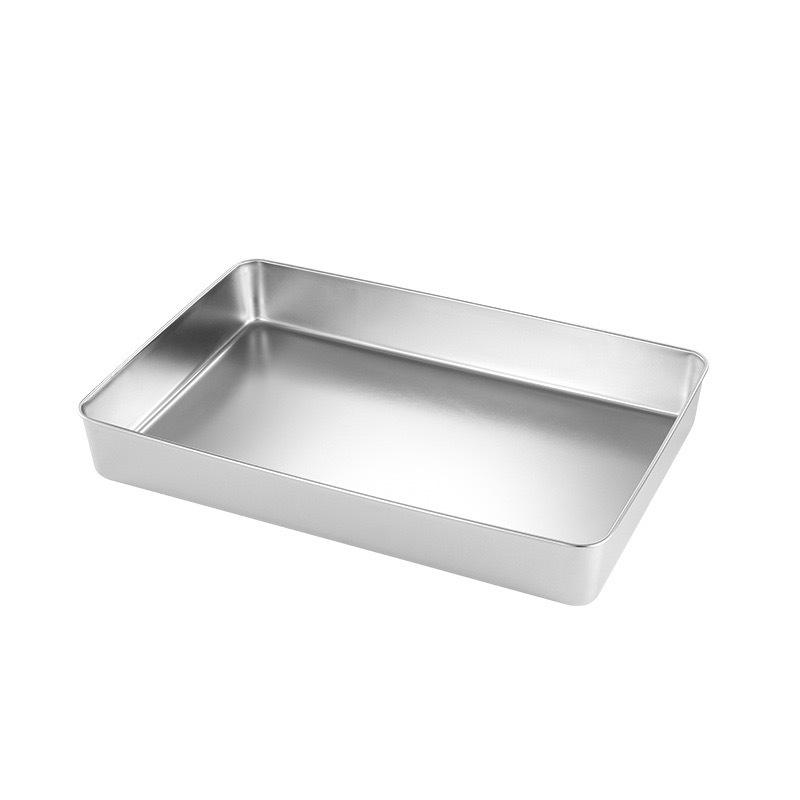 Square Stainless Steel Tiramisu Cake Mold and Deep Plate Set