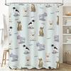 Luxury Pink Bath Curtain with Monogram Print for Bathroom Decor, Modern Shower Curtain Waterproof Fabric Home Decoration Size: 7