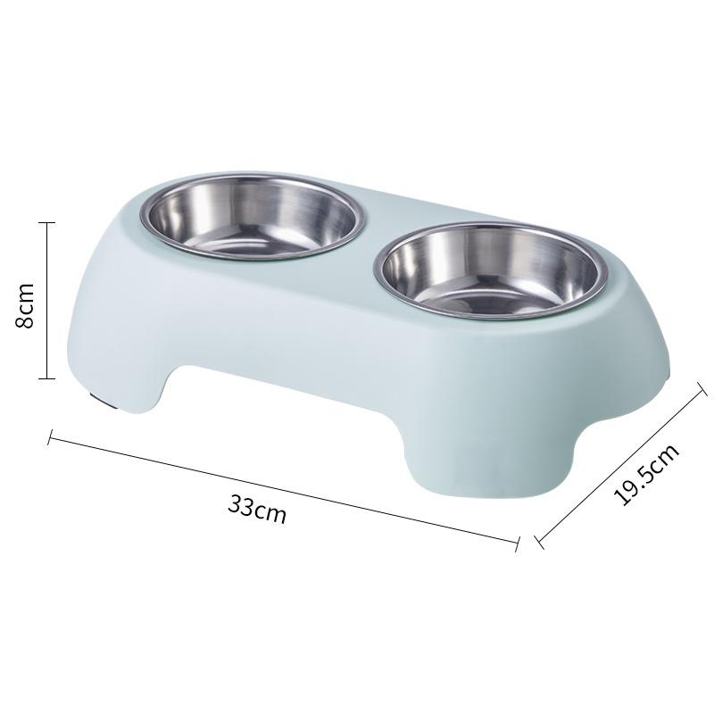 1pc dog bowl pet stainless steel double bowl anti slip and anti knock cat bowl dog large capacity pet bowl
