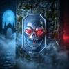 Plastic Halloween Skeleton Prop Vocal LED Glowing Eyes Animated Skull Doorbell  Holiday Gifting