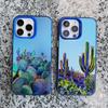Cartoon Cactus Plants Phone Case Cover For iPhone 13 Mini 12 11 Pro Max 15 14 13 Pro Max 15 14 Plus Shockproof Laser Back Covers