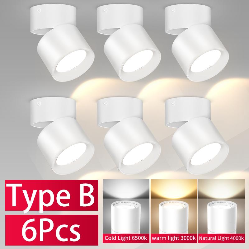 

Светодиодный точечный светильник, складной точечный светильник поверхностного монтажа, 220 В, 10/15 Вт, точечные лампы, домашнее декоративное освещение для гостиной, кухни 10W Natural Light