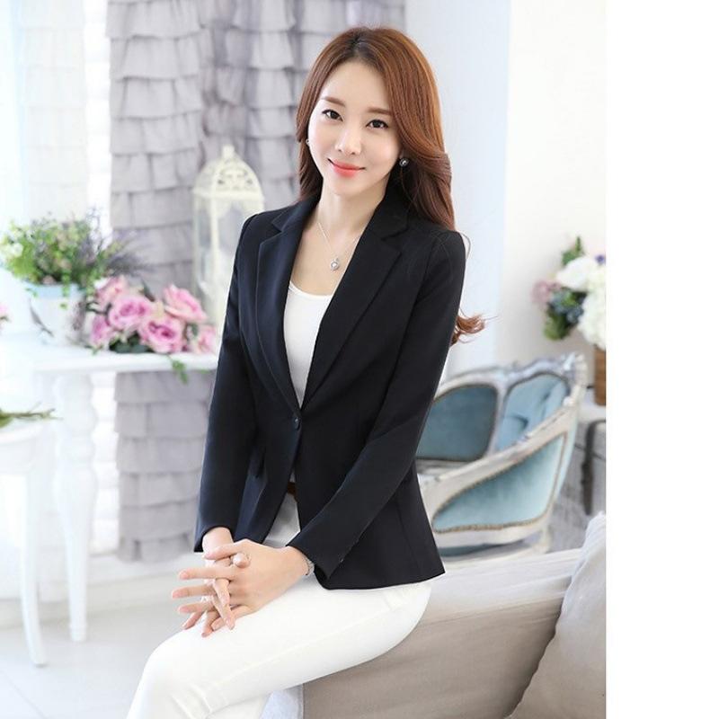 Autumn and Winter New Short Black Small Suit Women's Jacket Long Sleeve Korean Version Suit Top