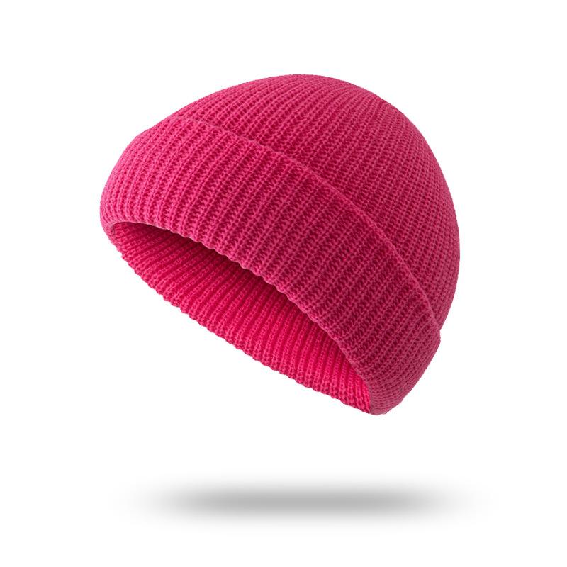 Hat Men's Autumn and Winter Short Melon Hat Knitted Wool Hat Hip Hop Street Hooligan Hat Yuppie Bag Head Cold Hat