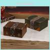 Retro Wooden Treasure Chest For Collectibles And Decorative Storage