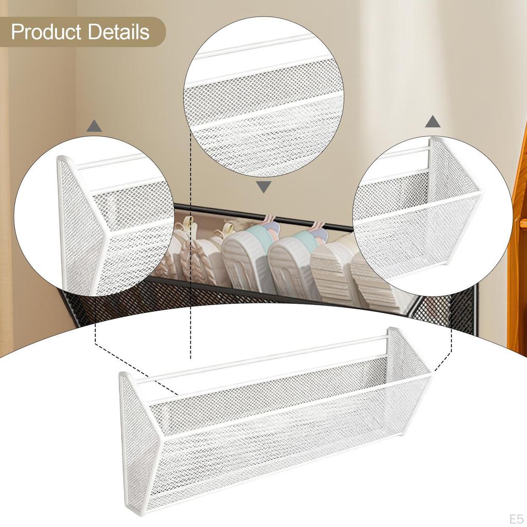 Pantofar metalic de perete cu rafturi ventilate, ideal pentru uși, pereți, dulapuri, jucării și