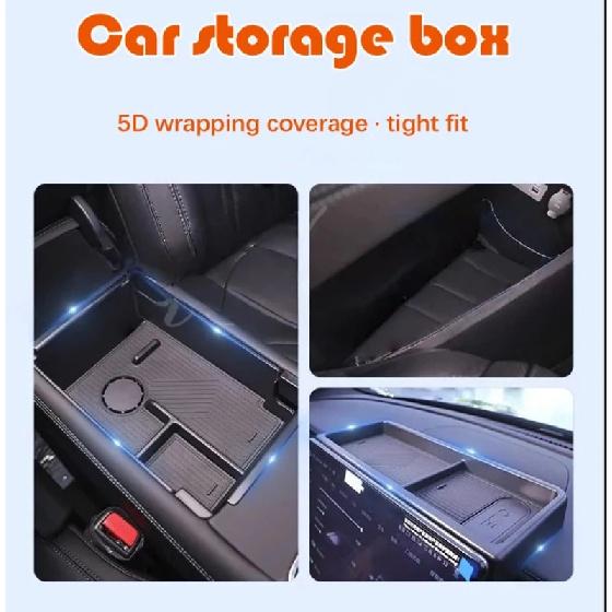 Car Storage Boxes For BYD Sealion 7 07 EV 2024 2025 2026 2027 Anti-slip Armrest Organizer Center Console Holder Auto Accessories