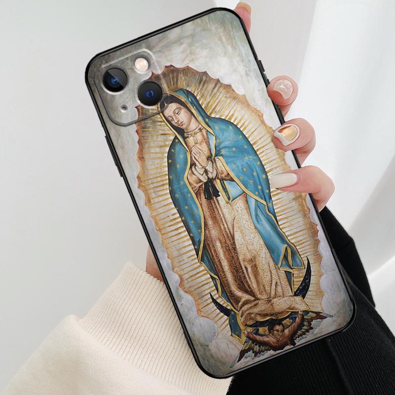 Virgen De Guadalupe Virgin Mary Phone Case For iPhone 11 12 13 14 15 16 Pro XS Max Mini Cover For iPhone X XR Plus Back Case