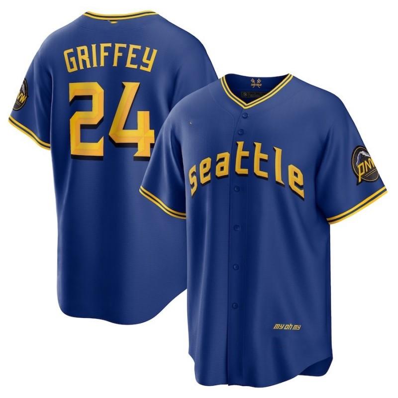 Unisex Embroidered Baseball Jersey Shirt Gruffey 24 Sports Fan Wear Cotton Blend Athletic Top