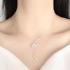 925 Sterling Silber Temperament Mode Quaste Lotus Anhänger Halskette Geburtstagsgeschenk