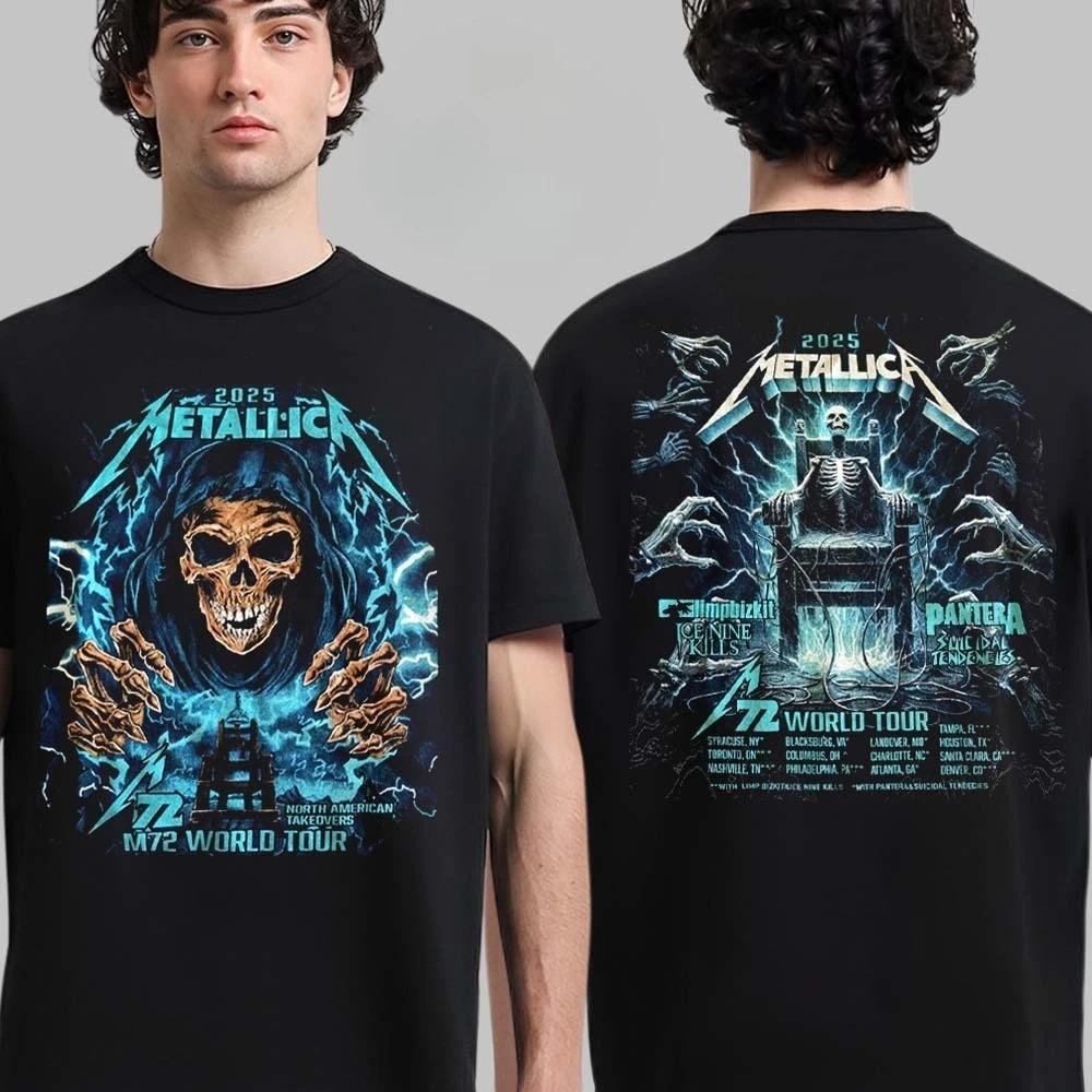 

Street Hip Hop Y2k Metallica Graphic T-shirt Men Oversized Trendy Short Sleeve Heavy Cotton High Quality Loose Shirt Cotton Female Male Clothing XXXL помаранчевий