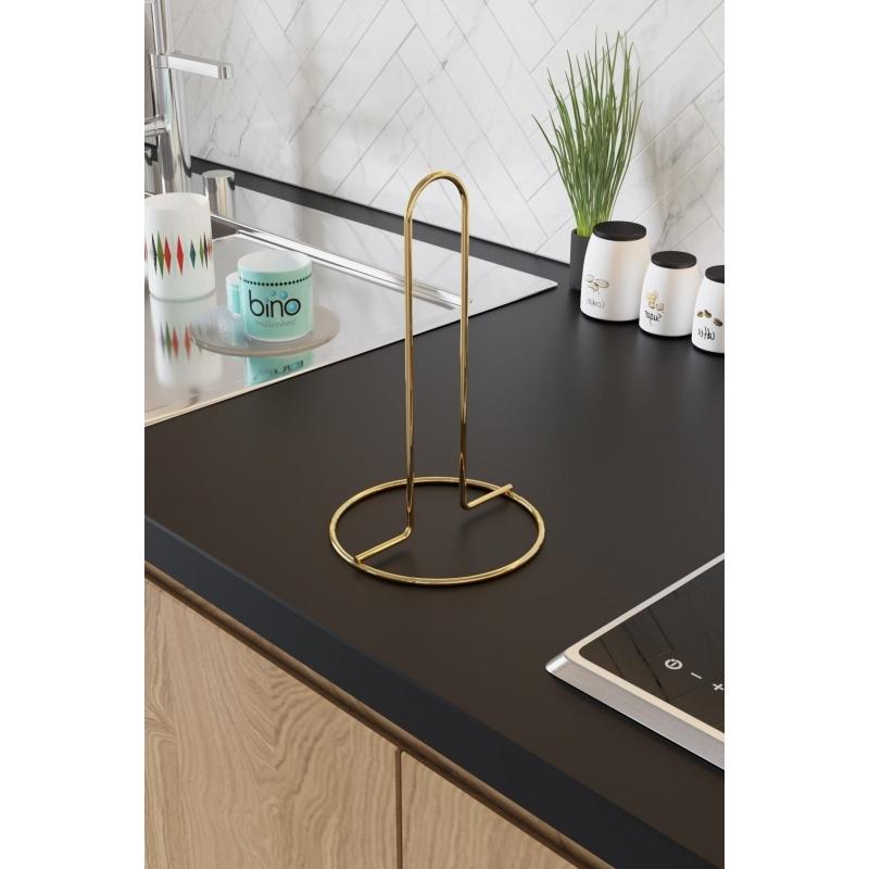 Service Presentation Set Towel Holder Napkin Holder Nihale Gold Gold Filled Shiny Stainless Steel 3 Pcs Kitchen