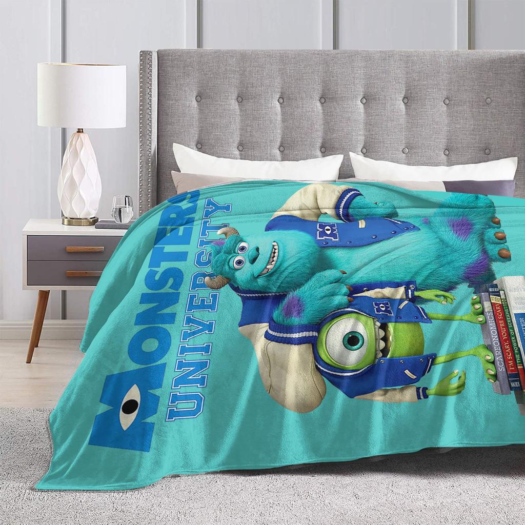 Monsters University Mike and Sulley Blankets Wool Throw Blankets Airplane Travel Personalised Ultra-Soft Warm Bedspreads