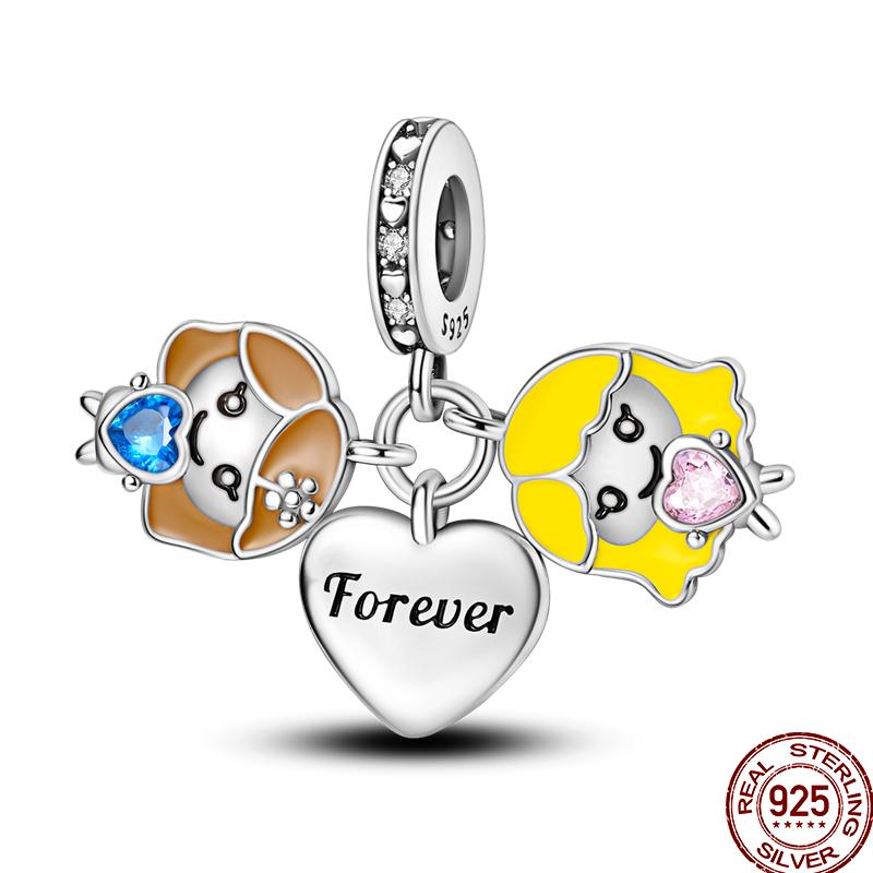 Copper Love Blessing Diamond Love Family Friendship Love Charm Beads Suitable For Pan Original Bracelet Diy