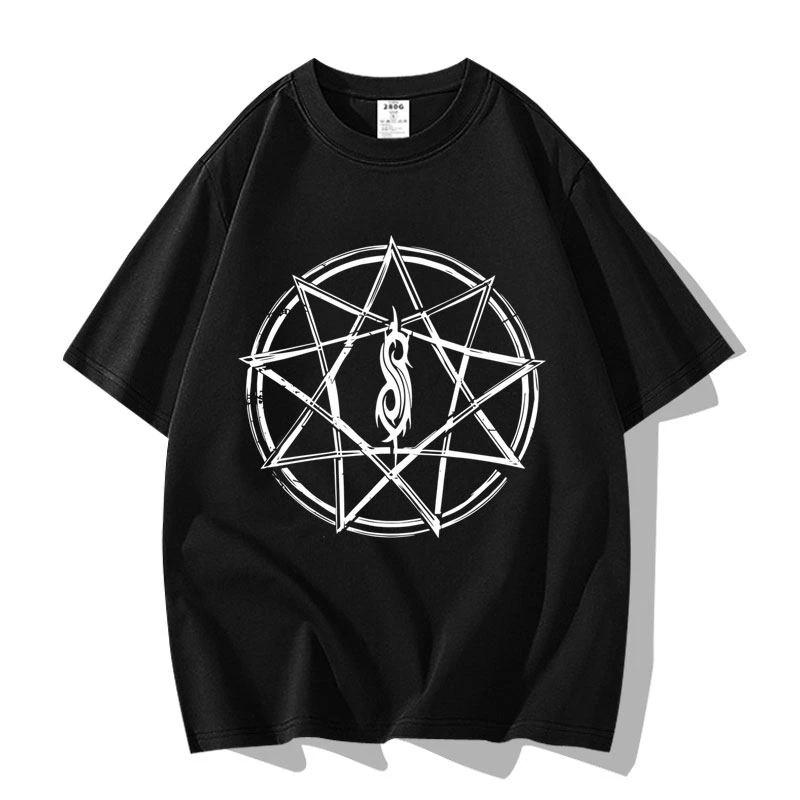 2026 Новая Американская Уличная Тяжелый Металл Slipknot Графический Принт Футболка Группа Периферийный Узор Печать Летняя Футболка с Коротким Рукавом 4XL