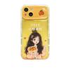 The Orange Girl of Thought Is Suitable for IPhone 16pro Phone Case 15, Flip Mirror 14, Transparent Silicone 8, Cute