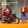 1:12 Q-Version Legierung Motorradfahrer Simulation Verformbare Puppe Helm Figur Figur Modell