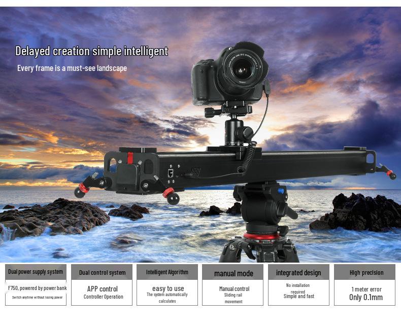 Leshe Tu Time-Lapse Electric Camera Slider with Remote Control and Live Streaming Capability