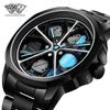 SVJ Men's Double Wheel Hub Watch with 3D Hollow Design and Brake Caliper Style