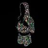 Women's Reflective Mushroom Print Hoodie - Trendy Colorful Pullover Top