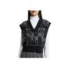 Calvin Klein FW23 Letter Jacquard V-Neck Pullover Vest Knit Sweater Women Sweater Space-Black J222312
