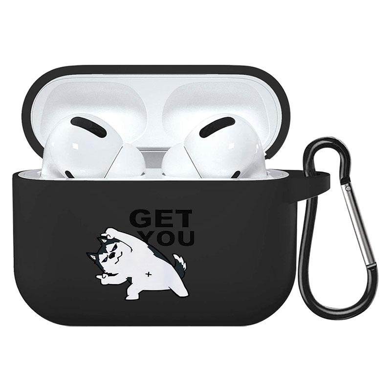 קריקטורה חמוד חיות מחמד כלב חתול בעל חיים ינשוף צמח פרחי אפל עבור אפל AirPods 2 3 כיסויי אוזניות חסינות זעזועים שחורות AirPods Pro Funds Cover