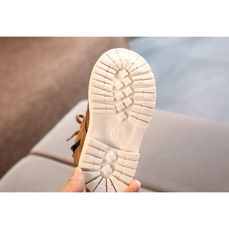 Children's Winter Cotton Shoes Boys Warm-Lined Martin Boots Girls Retro Ankle Boots Soft Sole Snow Boots