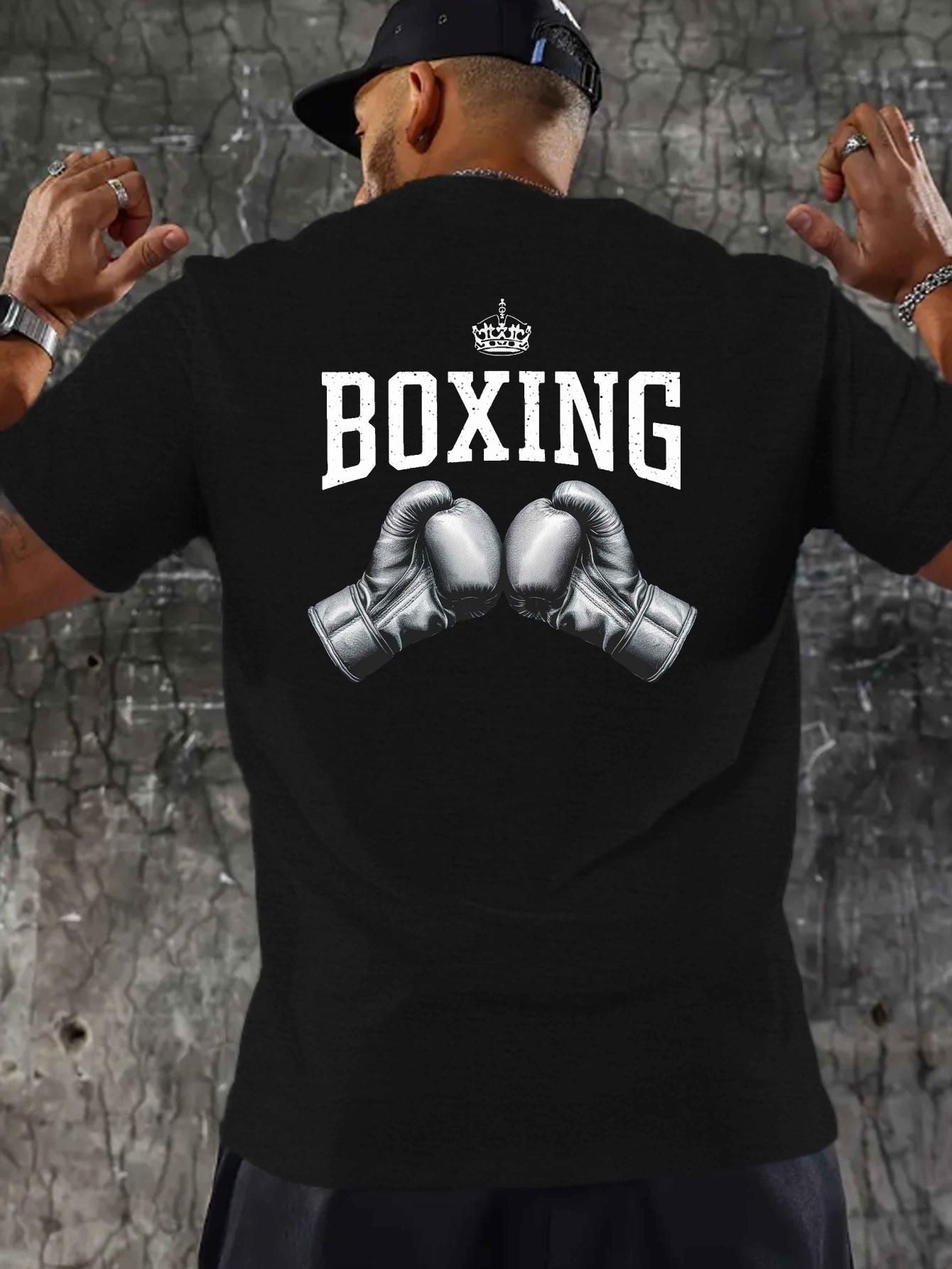 

Boxing gloves pure cotton Tshirt cool vintage athletic men s fitness muscle black graphic tee shirt - Men s Summer Cotton Gra... 5XL