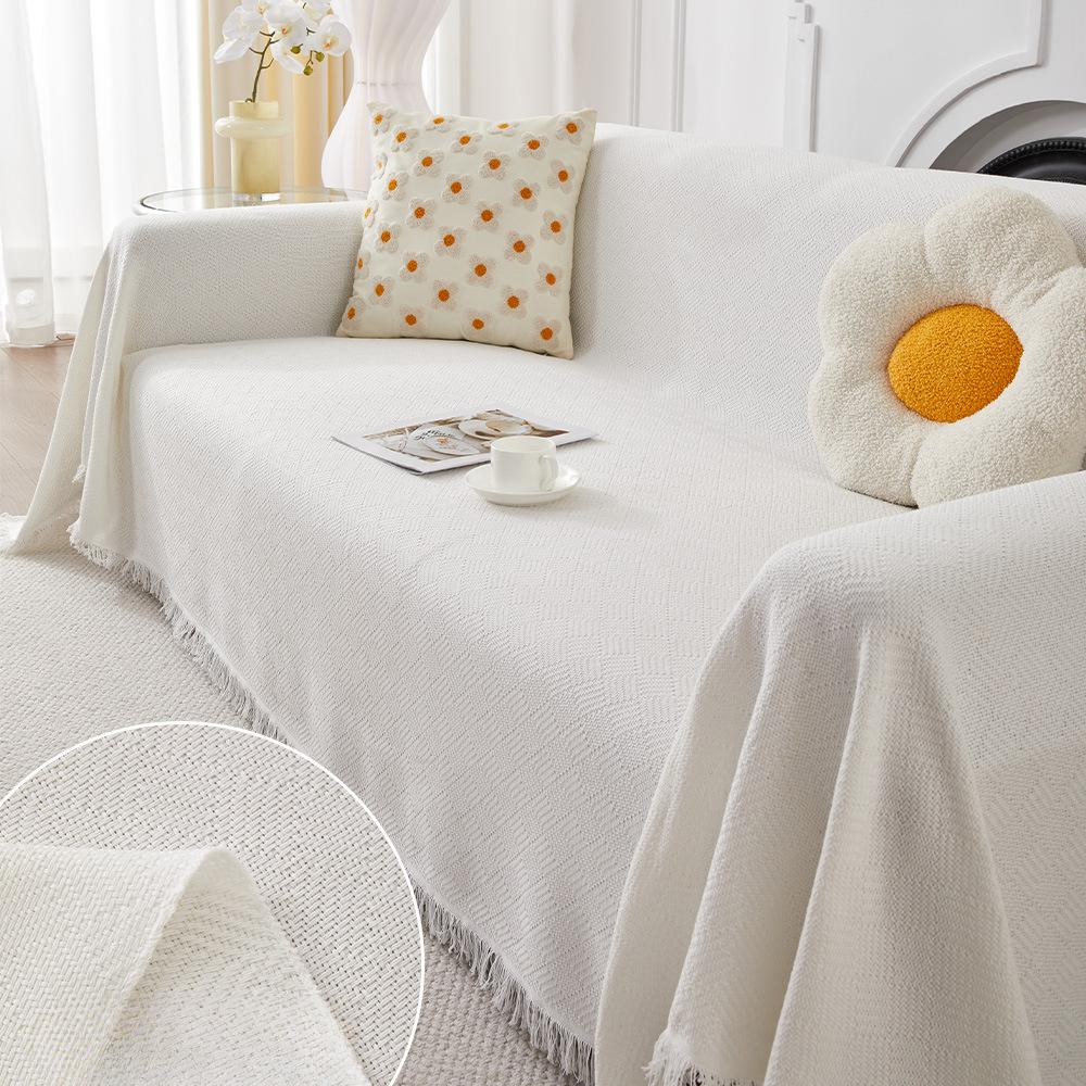 Sofa Towel Cover Cloth Ins Style Double-Sided Available Cotton Yarn Chenille Simple One-Piece Sofa Cushion Cover Towel All Wrapped Cover Cover