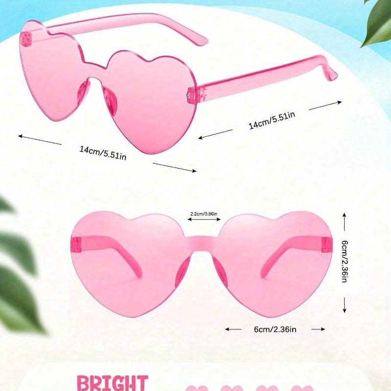 Pairs Heart Shaped Glasses Candy Color Rimless Fun Heart Glasses For Women Men Party Favors,