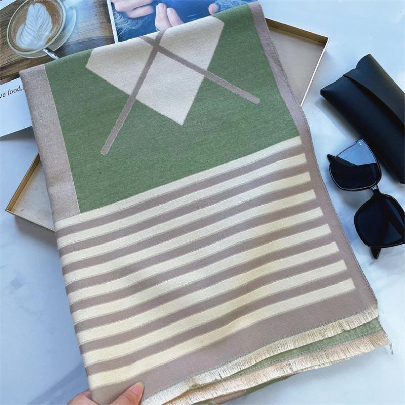 Thickened scarf women's winter warm long versatile imitation cashmere jacquard shawl scarf women