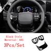 Black Head Light Steering Wheel Dashboard Frame Cover Trim Accessories For Toyota Land Cruiser 250 Prado LC250 2024 2025 2026