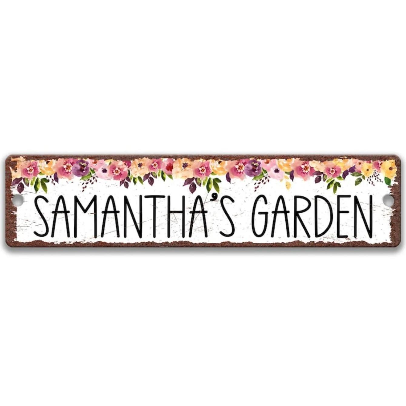 

CUSTOM Garden Metal Sign Personalized Backyard Gate Decor Plant Gift белый