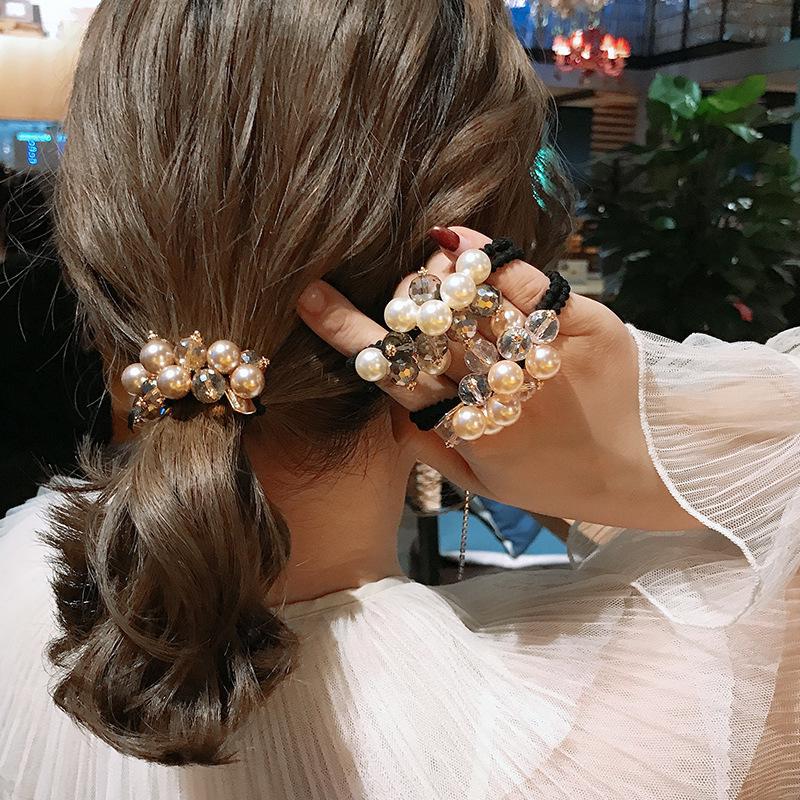 Korean Dongdaemun Pearl Crystal Hair Tie: Elegant and Fresh Mori Girl Hair Accessory