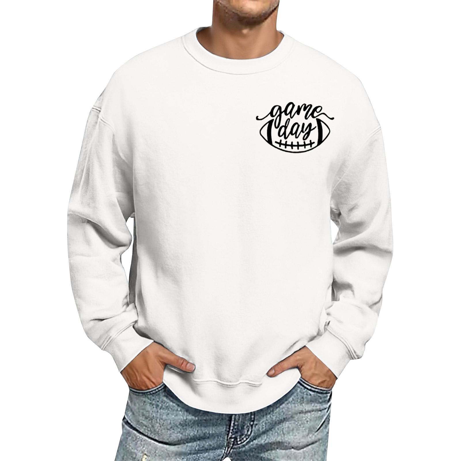 

Мужской свитшот оверсайз с длинным рукавом и круглым вырезом, повседневный свободный M белый