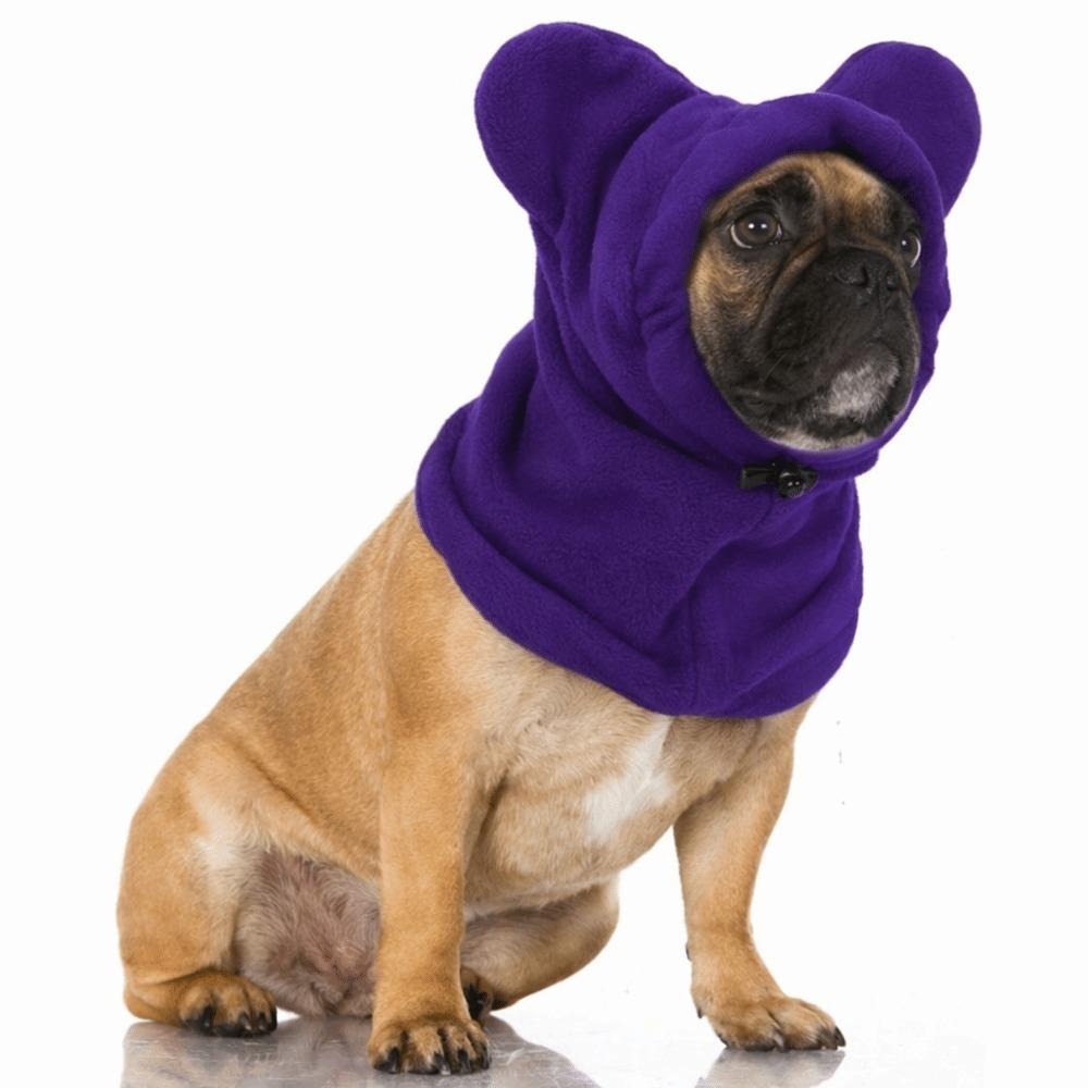 Adjustable Dog s Fleece Bat Hat Warm Dog Warmer Ears Hoodie Caps High Quality Cat Dog Cap Small Purple