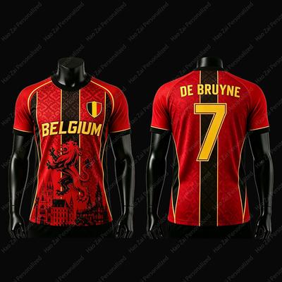 2026 Belgische Nationalmannschaft Fan-Trikots/T-Shirts—De Bruyne #7 Trossard #10 Lukaku #9: Sport- und Freizeitoberteile für Kinder, Erwachsene und Unisex