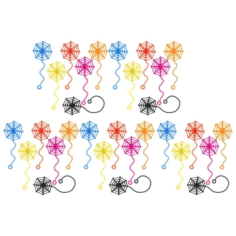 

30Pcs Halloween Spiderweb Decoration Adhesive Backing for Kid Classroom Reward Gift Bag Fillers Halloween Party Supplies 1