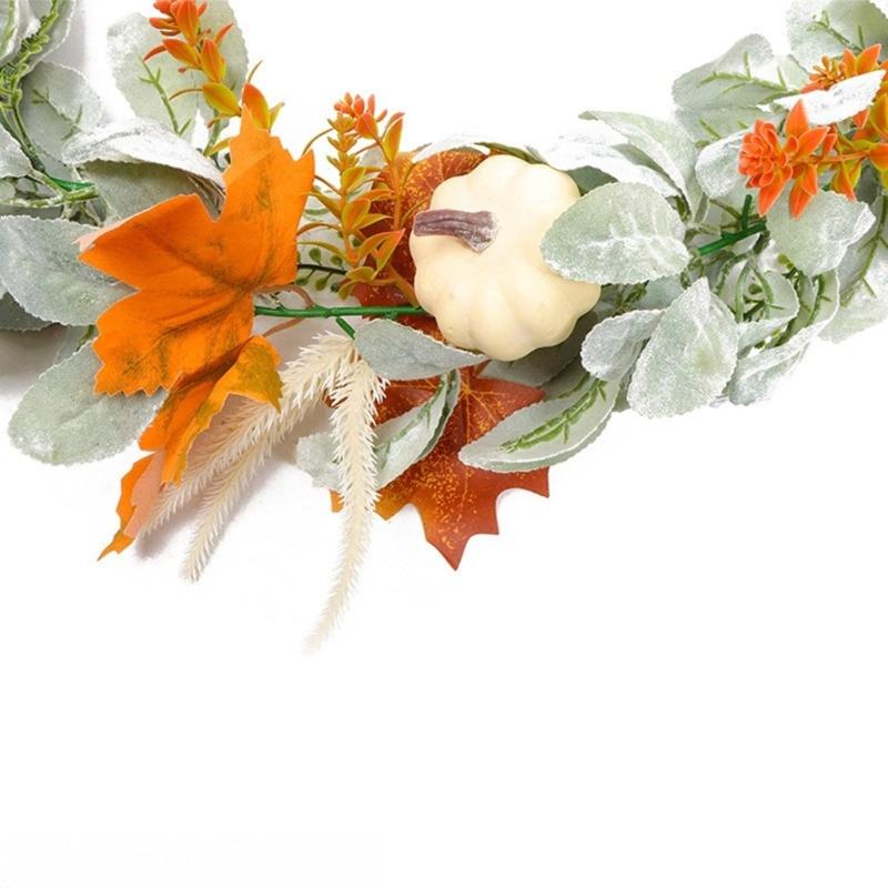 Durable Faux Maples Vine Wreath With Realistic Silk Leaves For Whole Year Wall Door Window Decoration