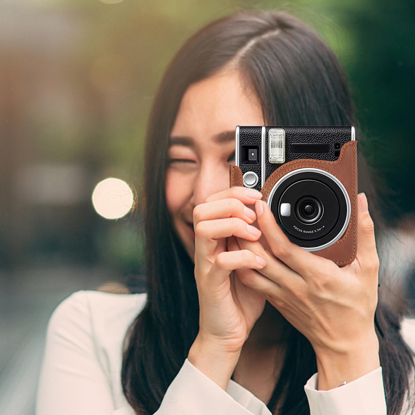 Custodia In Pelle PU Forhome Per Fotocamera Fujifilm Instax Square SQ1 E SQ40 | Con Tracolla E Mini Album Foto