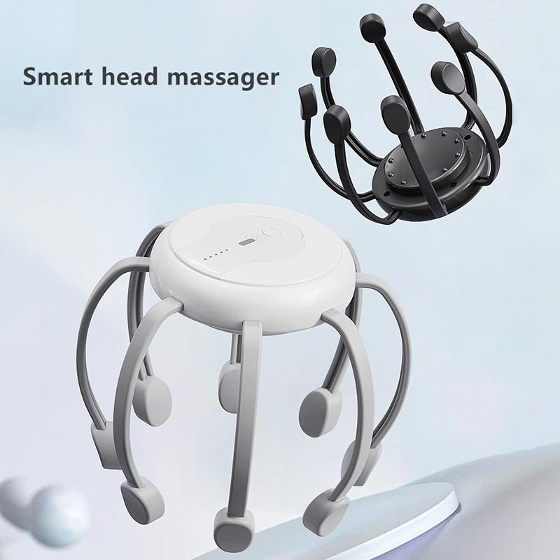 Electric Octopus Claw Head Massager 4 Modes Vibration Scalp Massage Therapeutic Head Scratcher Relief Head Fatigue Improve Sleep