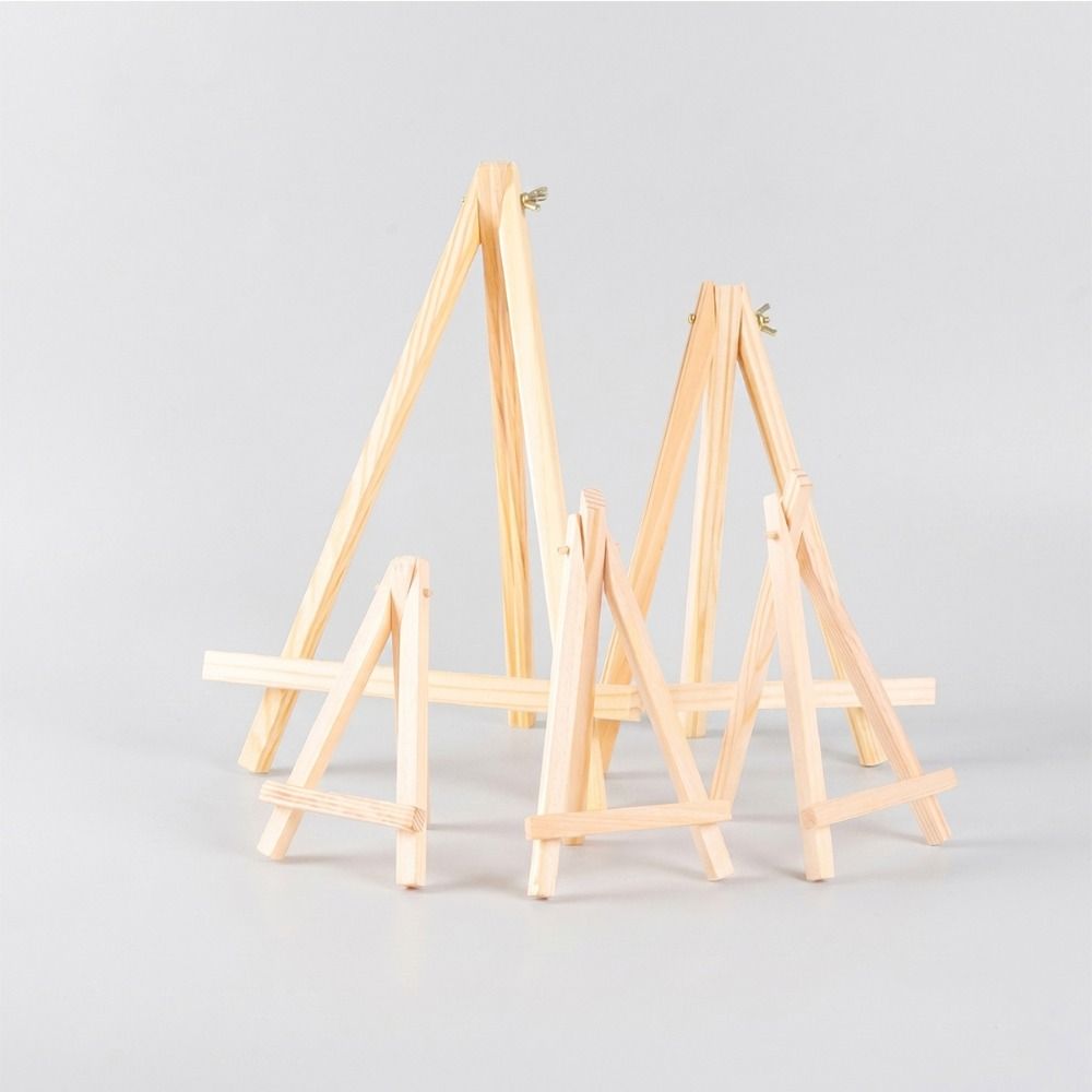 Wood Material Tabletop Easel Small Size Foldable Design Painting Display Holder Triangle Shape DIY Craft Wood Drawing Easel