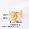 1Pcs Lady stainless steel open-ended ring, extravagant accessory ring, hollow finger ring