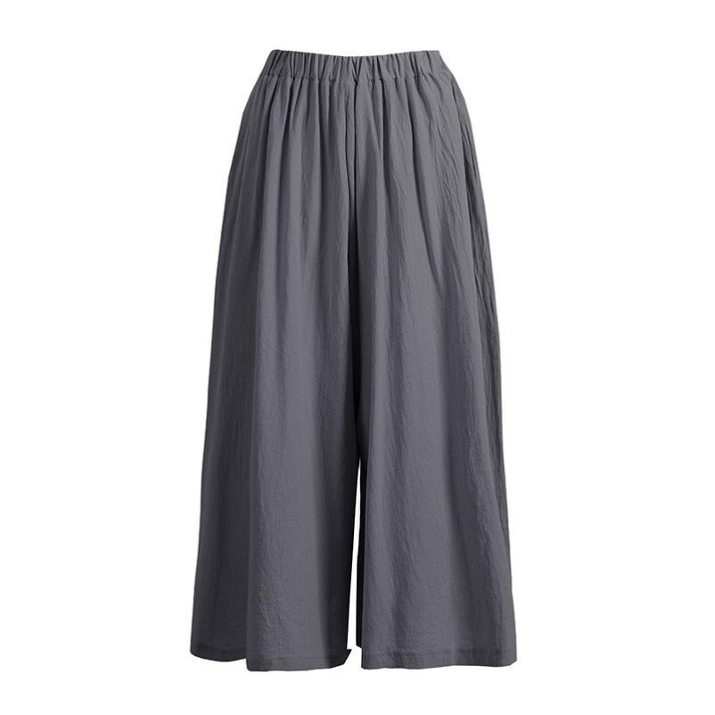 Summer Breathable Linen Wide-leg Pants, Nine-point Pants, Women's Loose Linen Trousers, Skirt Pants, Women's Pants