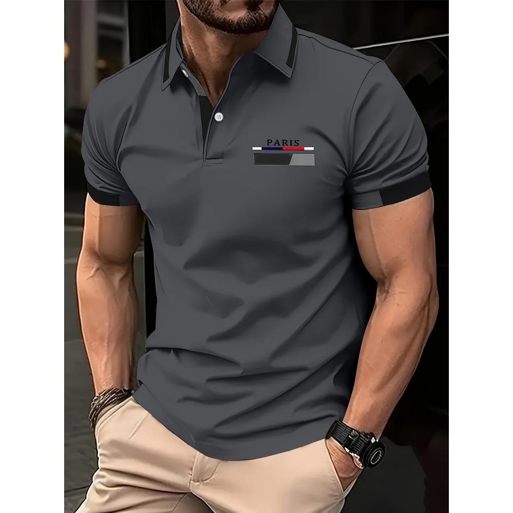 

Large Men s Summer Fashion Shirt - Casual Short Sleeve, Button Polo S