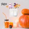 Ghost Light Switch Decals Halloween Pumpkin Sticker, Cartoon Self-Adhesive Removable Holiday Sticker Wall Decoration Decal for Living Room Bedroom