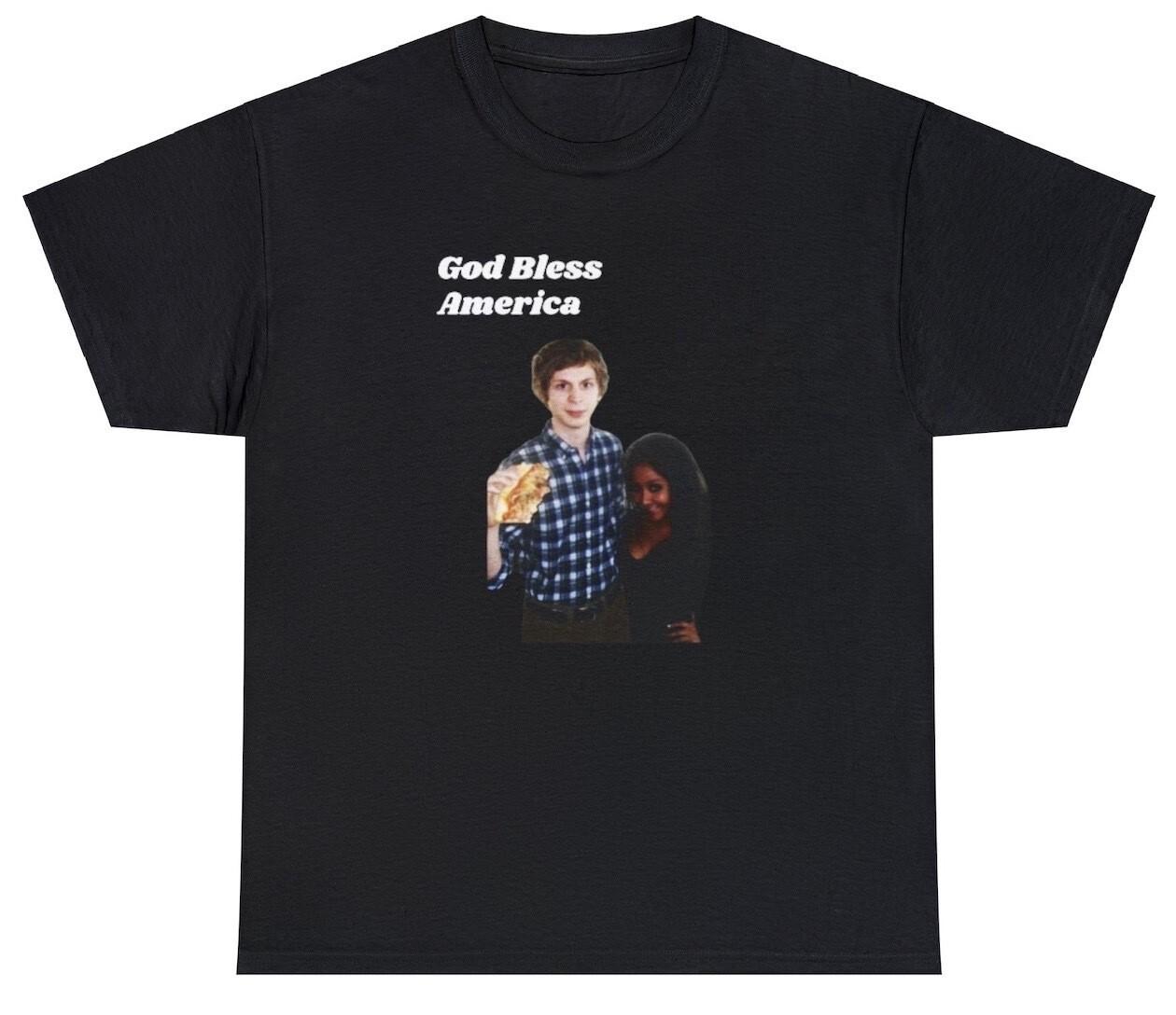Michael Cera Meme T Shirt Funny Snooki God Bless America Jersey Shore Gift Tee XXL